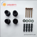 Mounting kit for heated towel rail, black