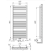 ITHAKA Wi 20/45  towel warmer with a bottom central connection