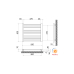 Water heated towel rail Polywarm WR10/55