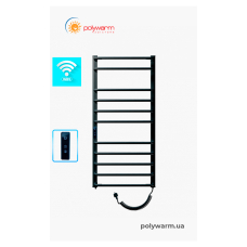 Електрична рушникосушка сухого типу Polywarm EU11/55 чорна Sensor Wi-Fi